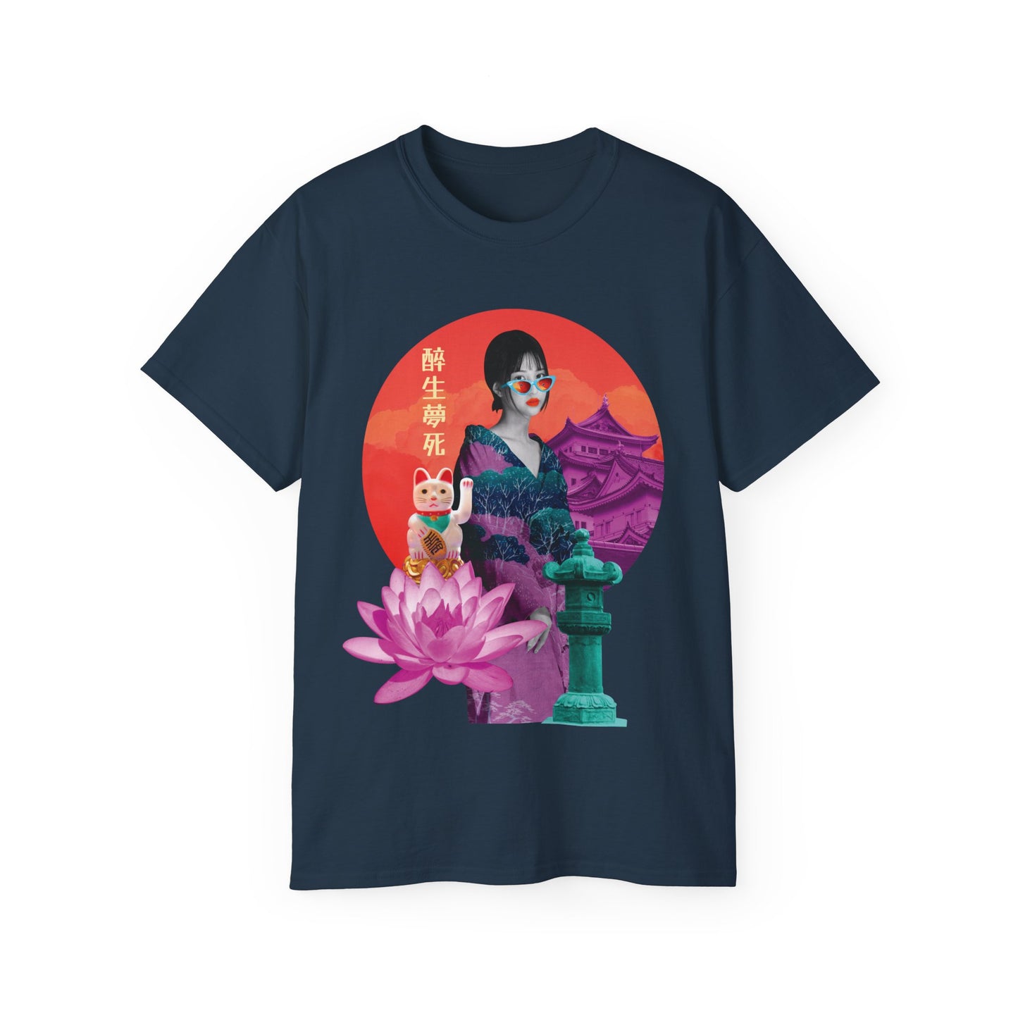 Mens Japanese Temple Collage Tee