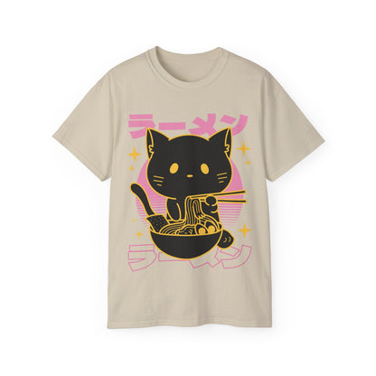 Mens Black Cat Ramen Tee