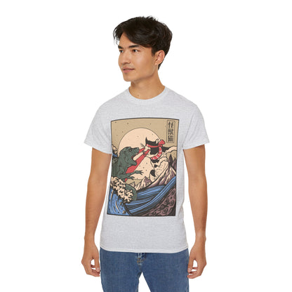 Mens Vintage Cat Vs Godzilla Tee