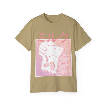 Mens Vaporwave Strawberry Milk Tee