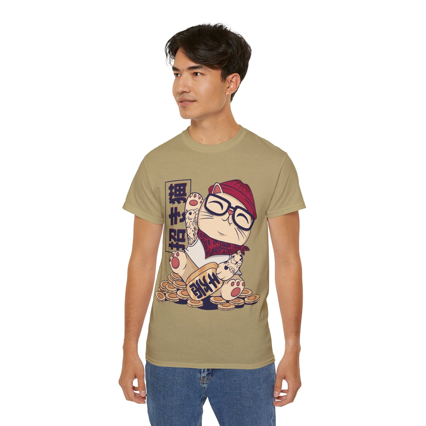 Mens Cool Maneki Neko Tee