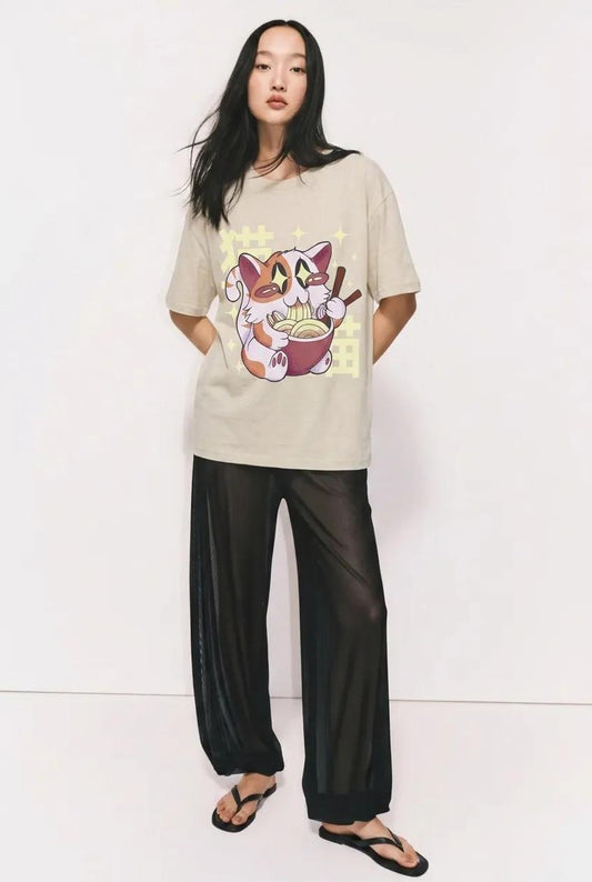 Womens Cat Ramen Tee