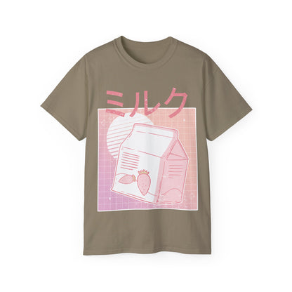 Mens Vaporwave Strawberry Milk Tee