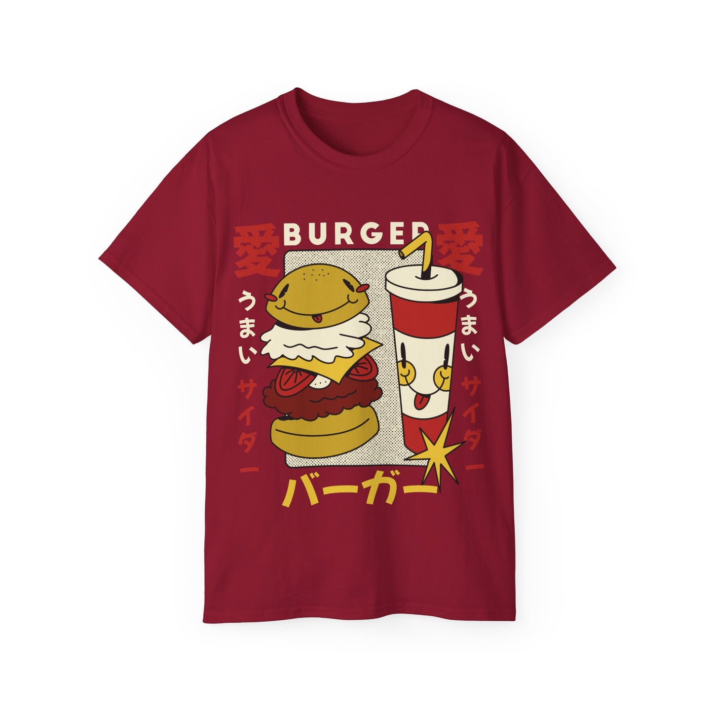 Womens Cartoon Burger & Soda Tee