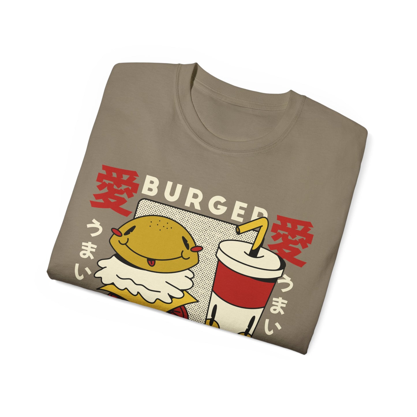 Womens Cartoon Burger & Soda Tee