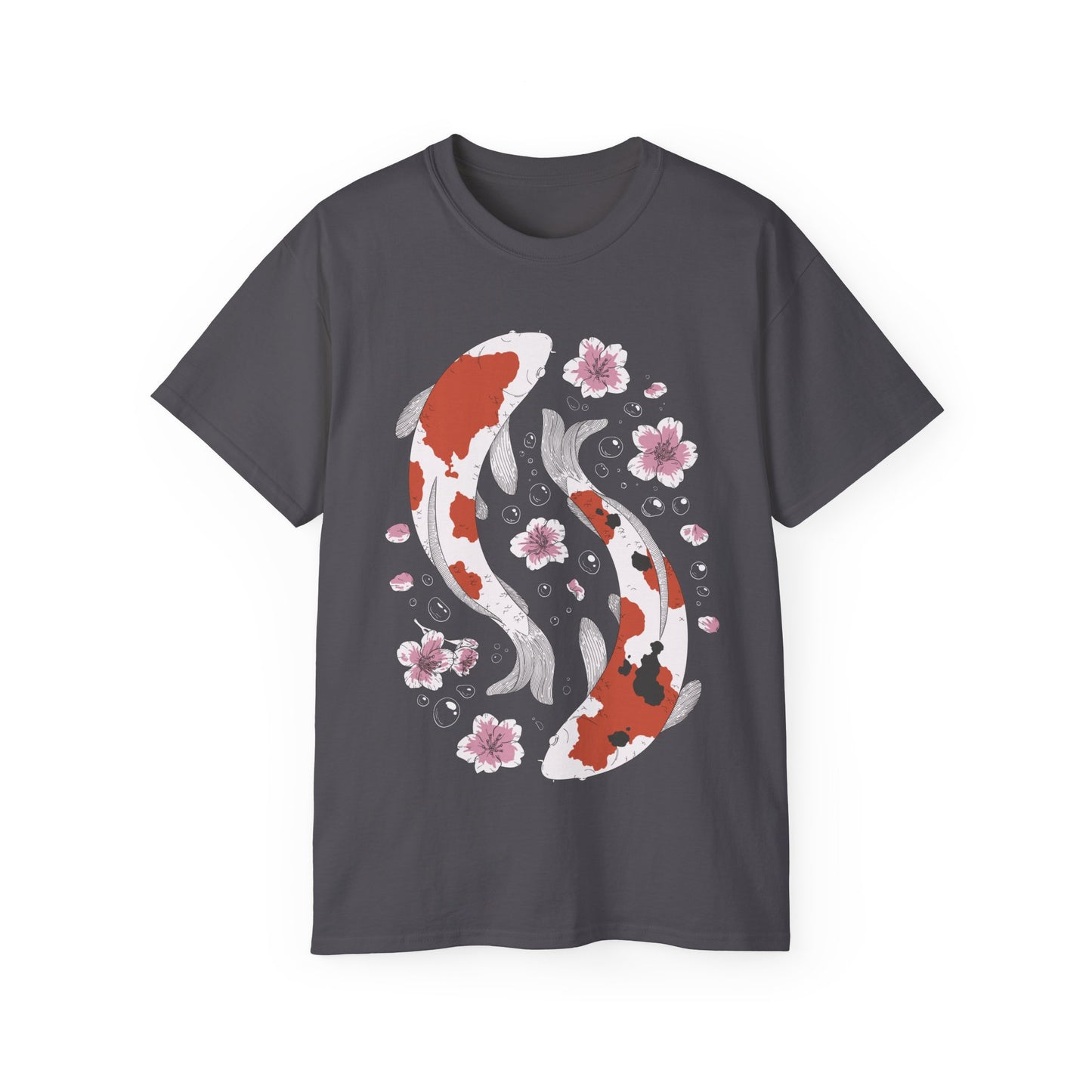 Womens Koi Fish & Flowers Tee