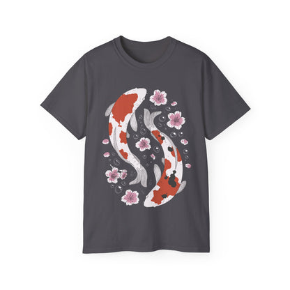 Womens Koi Fish & Flowers Tee