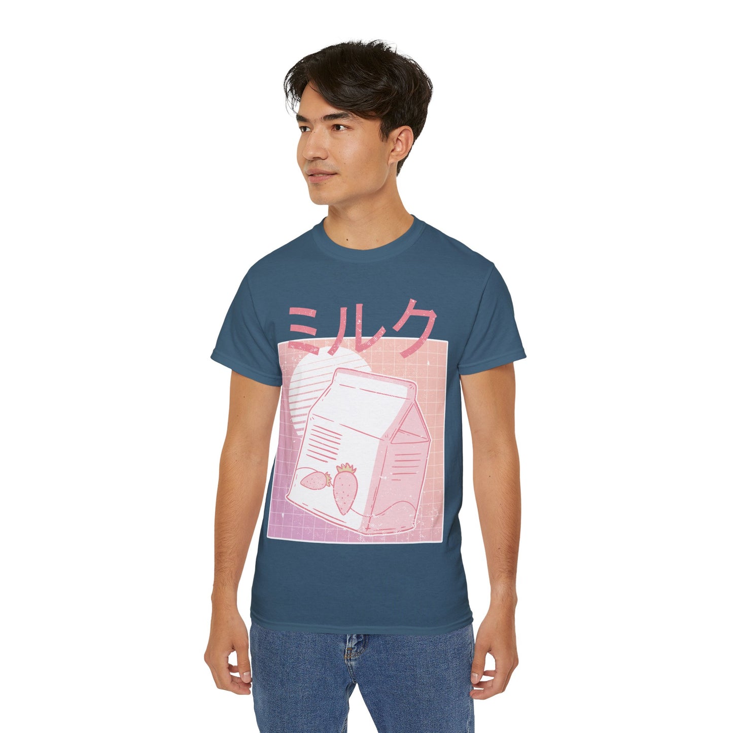 Mens Vaporwave Strawberry Milk Tee