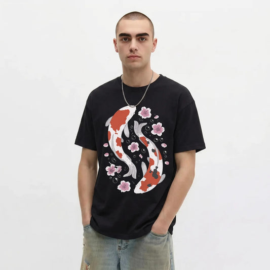 Mens Koi Fish & Flowers Tee