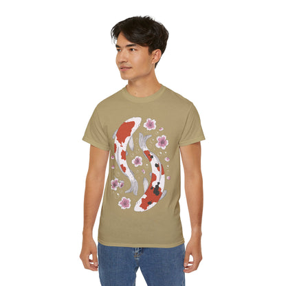 Mens Koi Fish & Flowers Tee