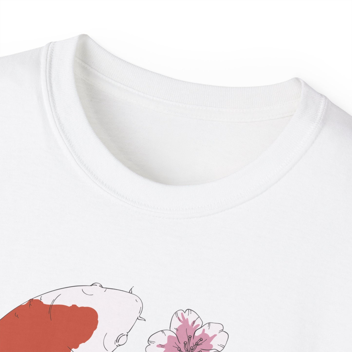 Womens Koi Fish & Flowers Tee