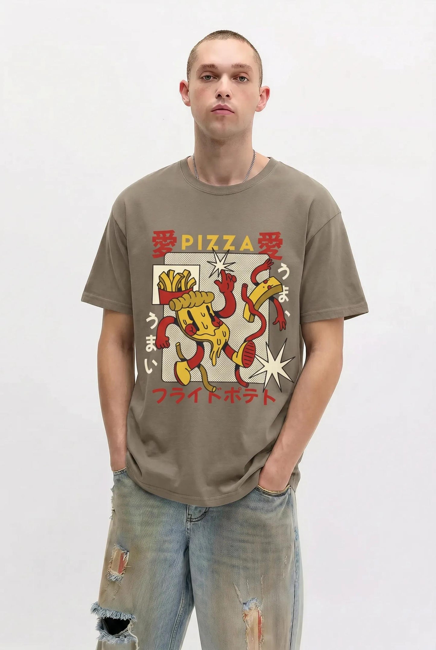 Mens Cartoon Pizza Tee
