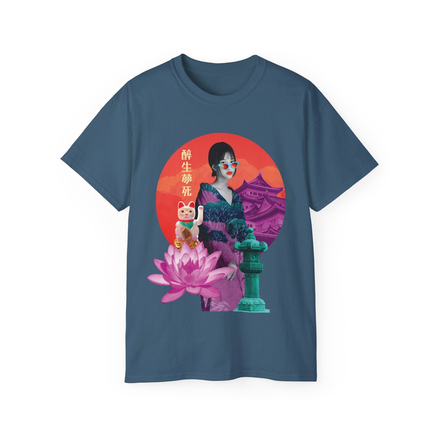 Mens Japanese Temple Collage Tee