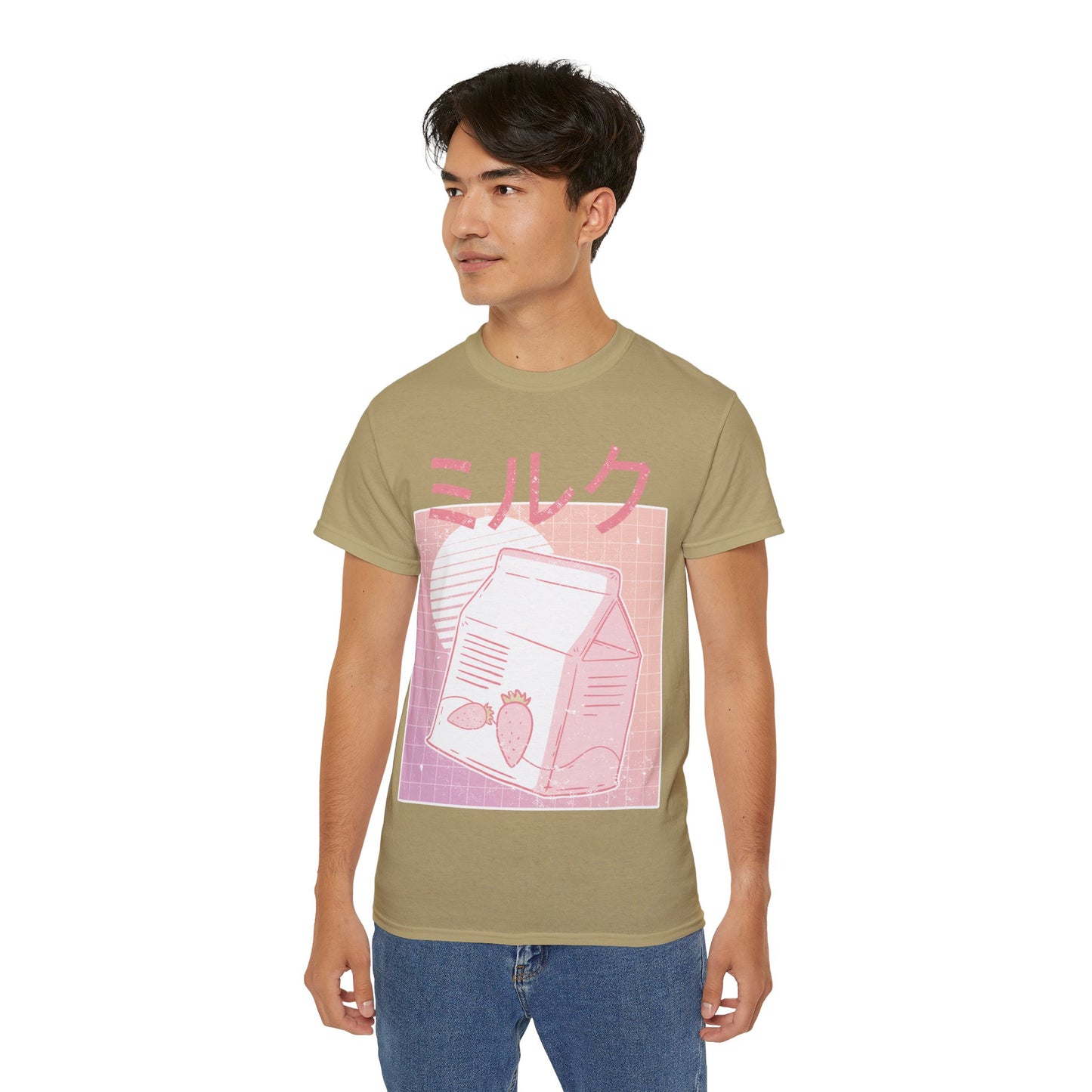 Mens Vaporwave Strawberry Milk Tee