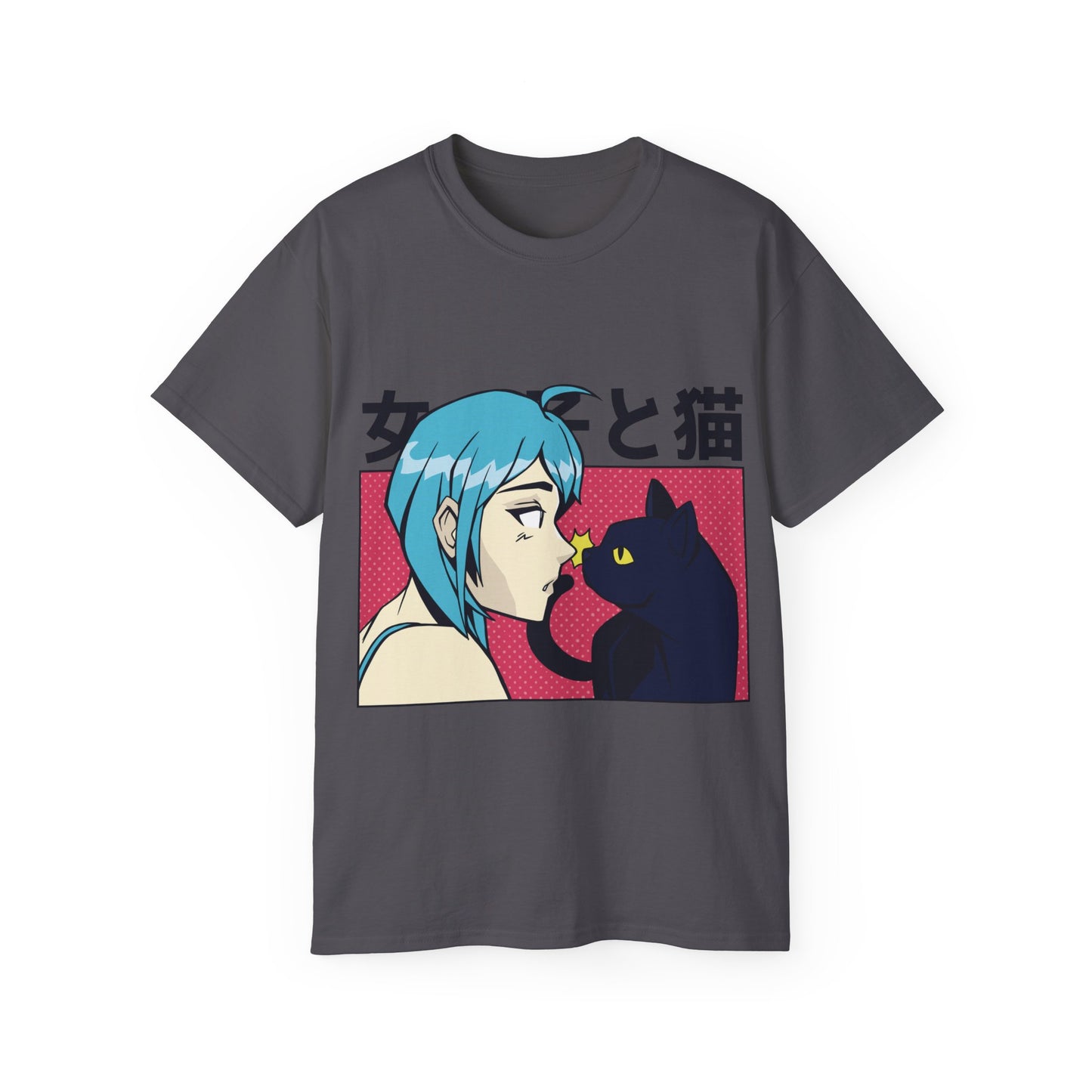 Mens Anime Girl Cat Tee