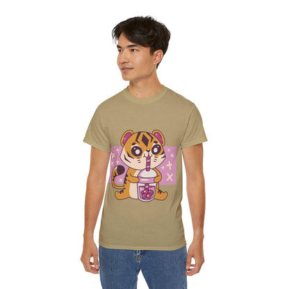 Mens Kawaii Tiger Tea Tee