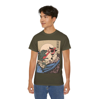 Mens Vintage Cat Vs Godzilla Tee