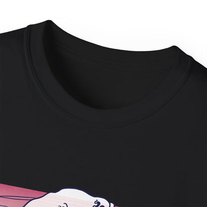 Womens Vaporwave Surfing Axolotl T-Shirt