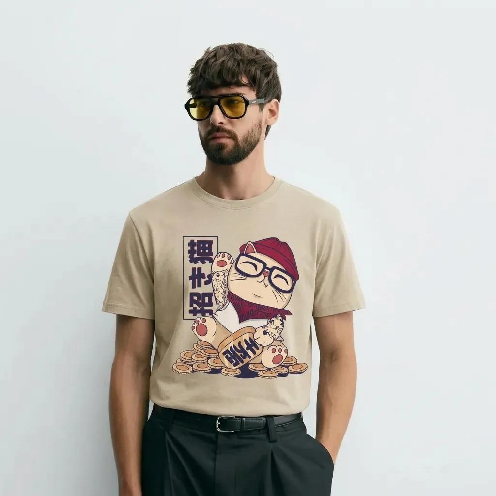 Mens Cool Maneki Neko Tee