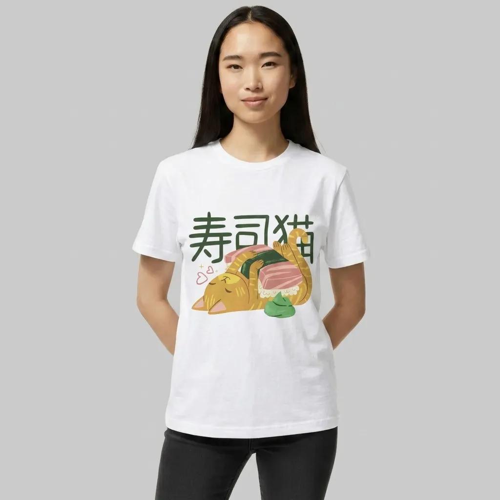 Womens Sushi Cat Tee