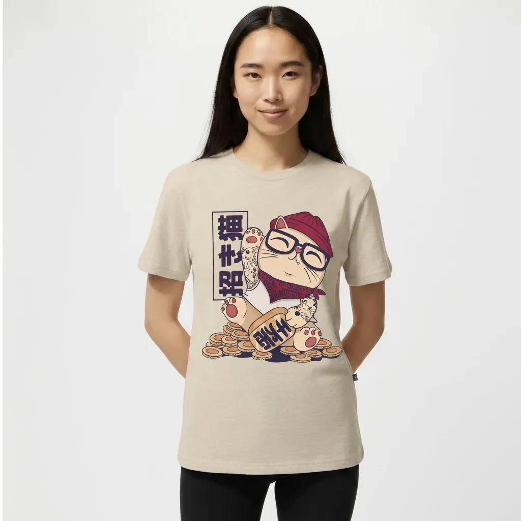 Womens Cool Maneki Neko Tee