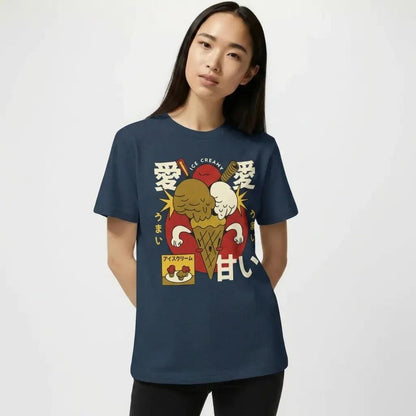 Womens Cartoon Ice Cream Tee